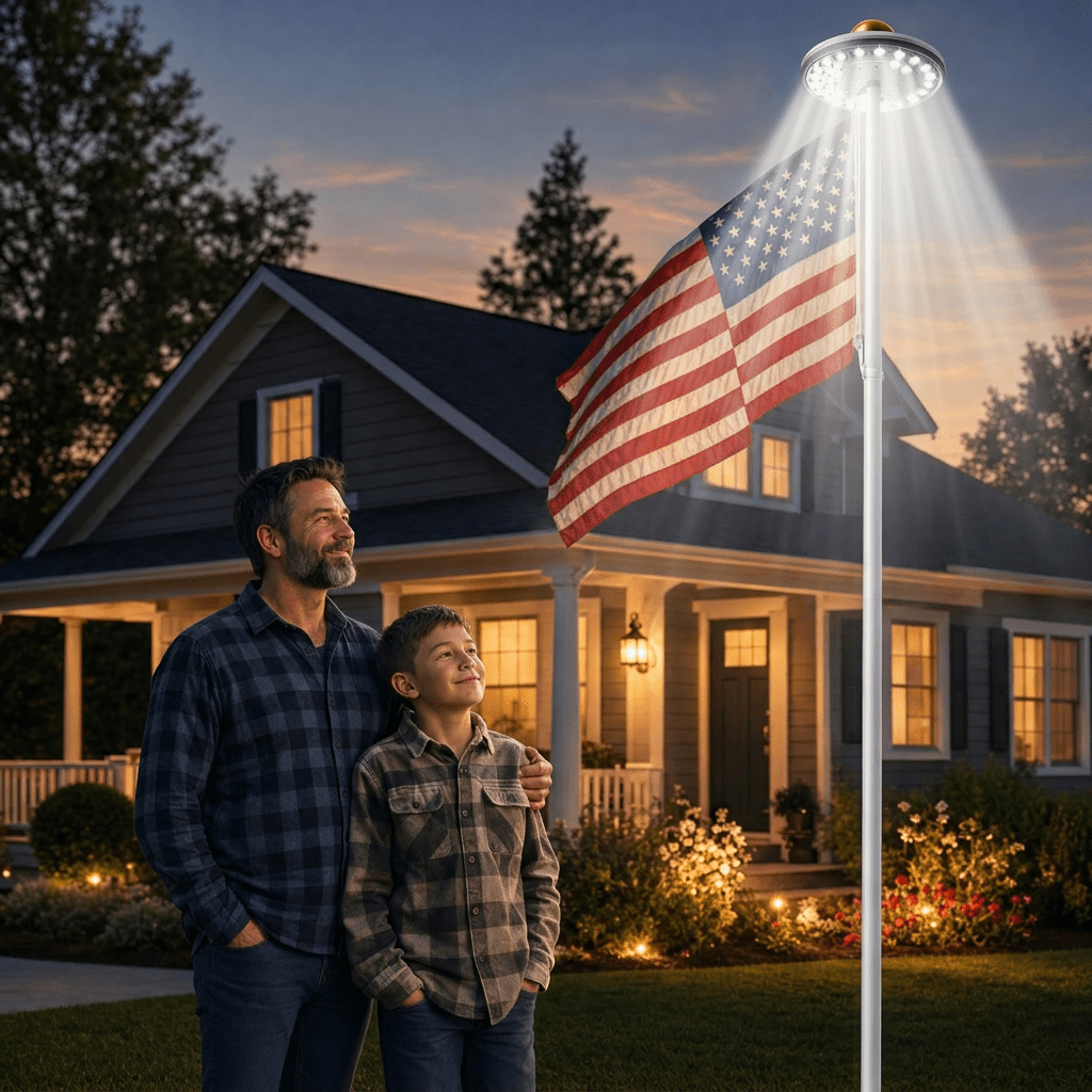 Smart Garden Umbrella - Солнечный светодиодный светильник для флагштоков, IP65,