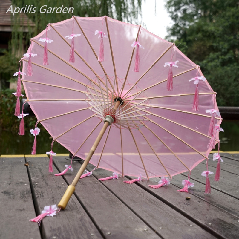 Smart Garden Umbrella - Зонтик женский Hanfu, с кисточками, в