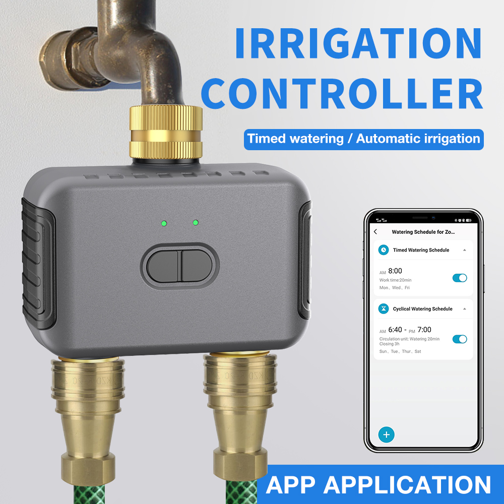 Smart Garden Irrigation - Tuya 2-зонный таймер полива, садовый автоматический