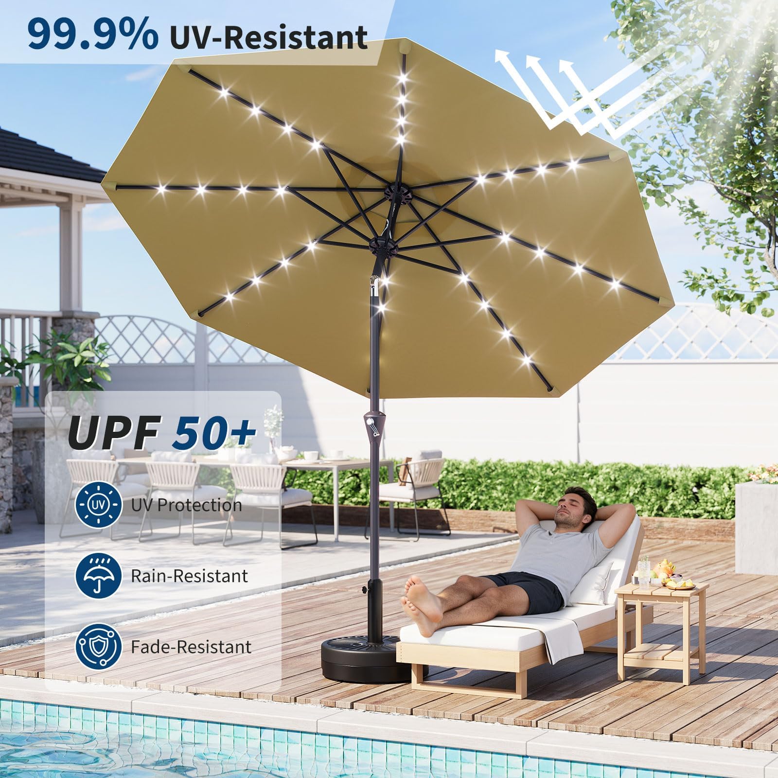 Солнечный зонт для патио 10 фу – обзор и цена Smart Garden Umbrella