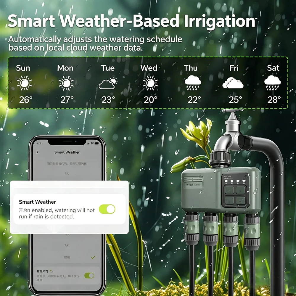 Умный Wi-Fi RF433 таймер полив – обзор и цена Smart Garden Water Timer